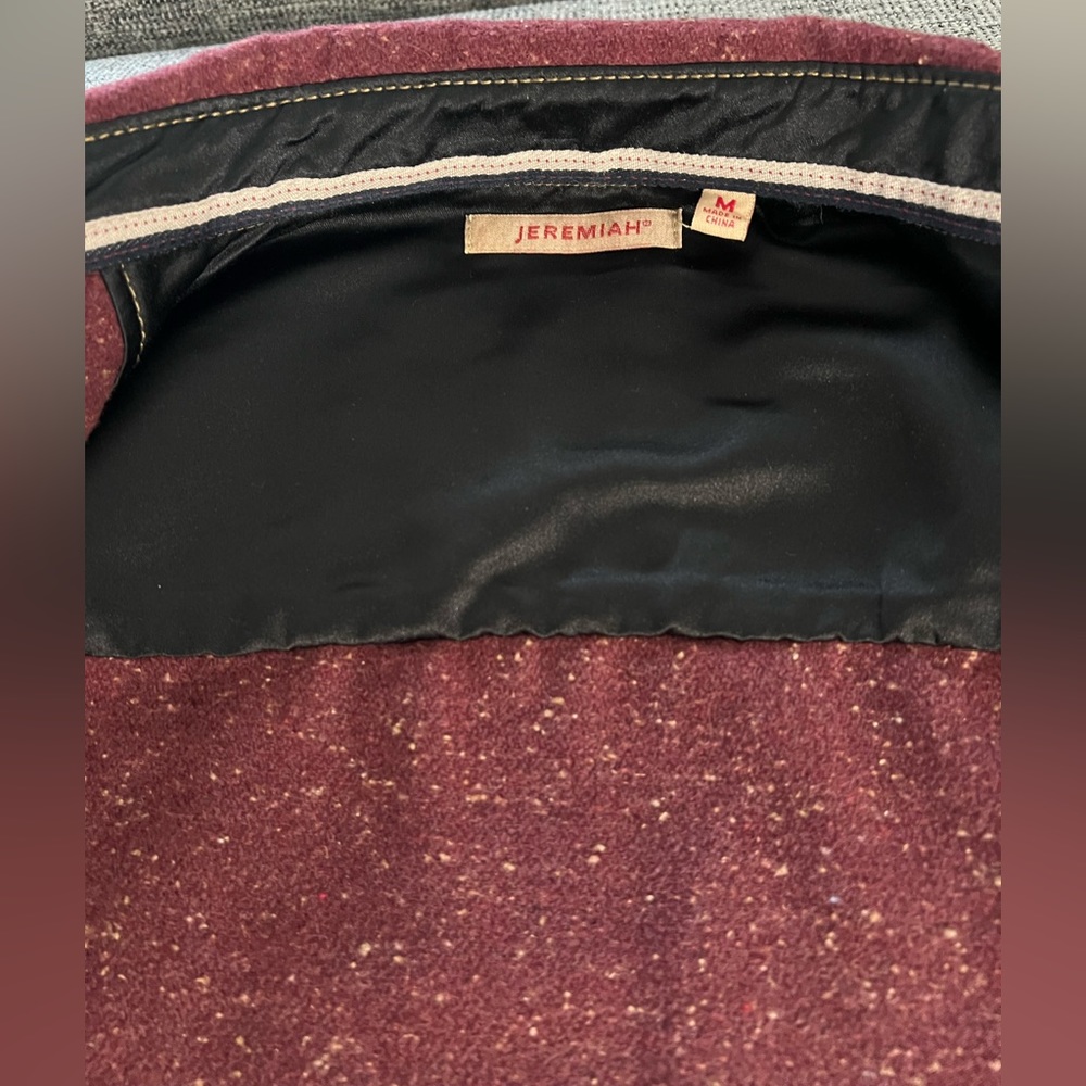 Men's Maroon Quilted Detail Shacket Jacket - Picture 4 of 10